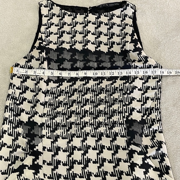 Zara Houndstooth Pocketed Shift Dress Size Small - Picture 10 of 12